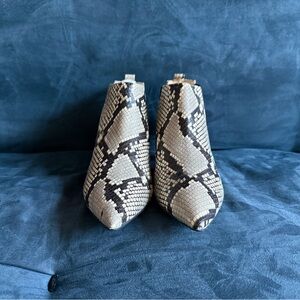 Bruno Magli - Snakeskin Print Leather Ankle Boots